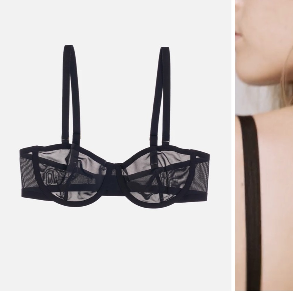 CUUP Black Sheer Underwire Balconette Bra
